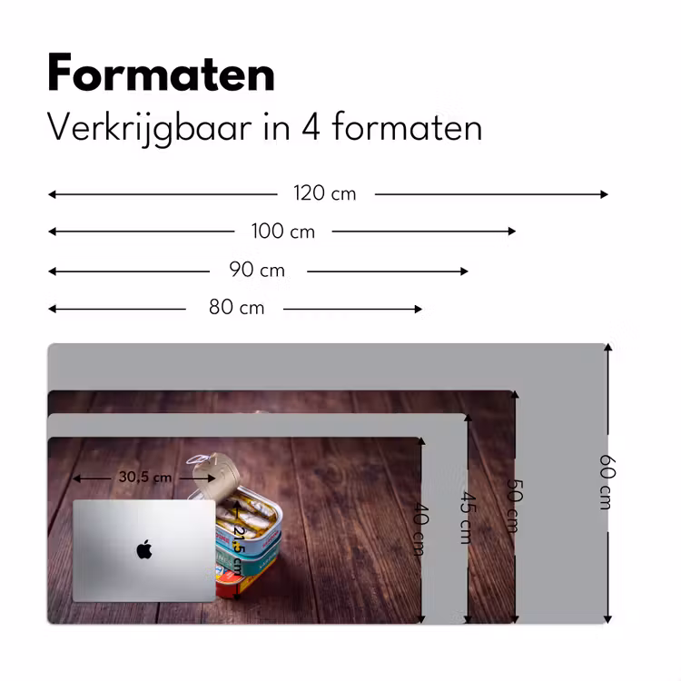 Desk Mat - Fish - Cans - Kitchen - Vis - Blikjes - Keuken Muismat XXL klein