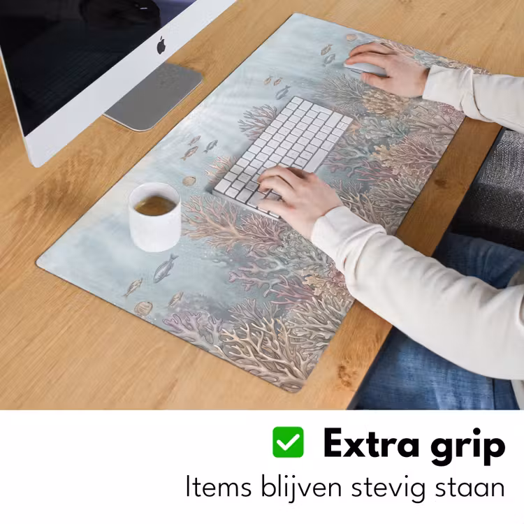 Vis - Koraal - Oceaan - Illustratie - Onderwater Muismat XXL klein -sfeer3