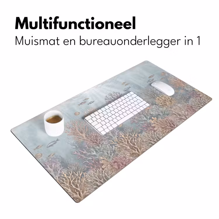 Vis - Koraal - Oceaan - Illustratie - Onderwater Muismat XXL klein -sfeer4