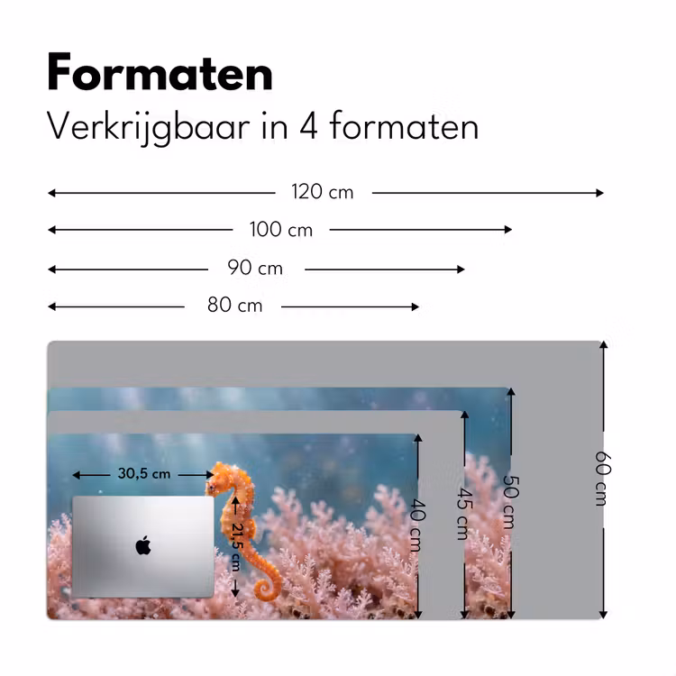 Vis - Koraal - Oceaan - Macro - Oranje Muismat XXL klein -sfeer5