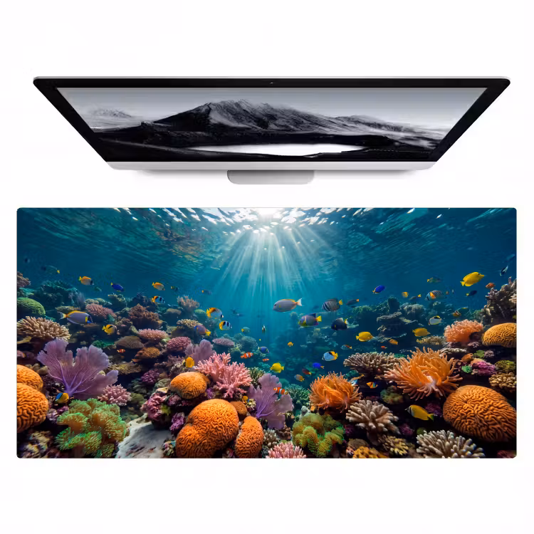Vis - Koraal - Oceaan - Natuur - Kleurrijk Muismat XXL klein -zzz3d