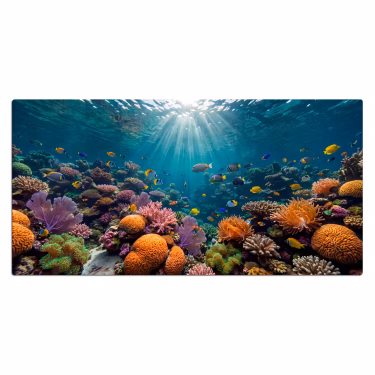 Vis - Koraal - Oceaan - Natuur - Kleurrijk Muismat XXL klein -3d_leeg