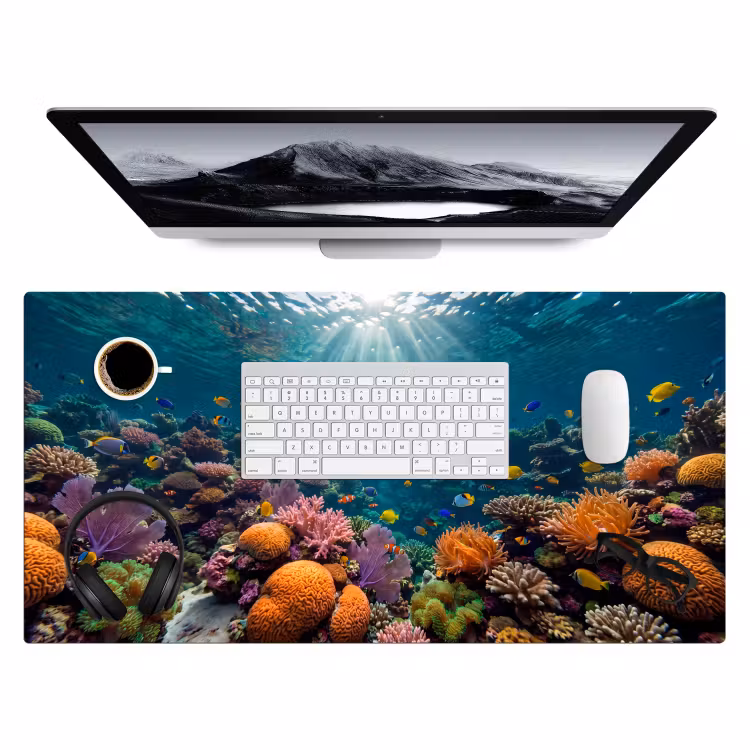 Vis - Koraal - Oceaan - Natuur - Kleurrijk Muismat XXL klein -3d