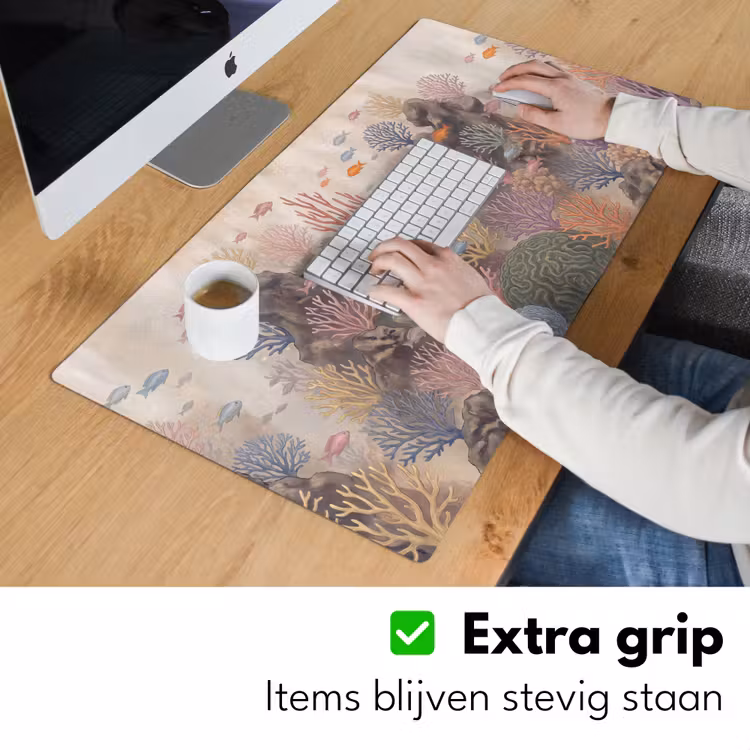 Vis - Koraalrif - Onderwaterwereld - Illustratie Muismat XXL klein -sfeer3