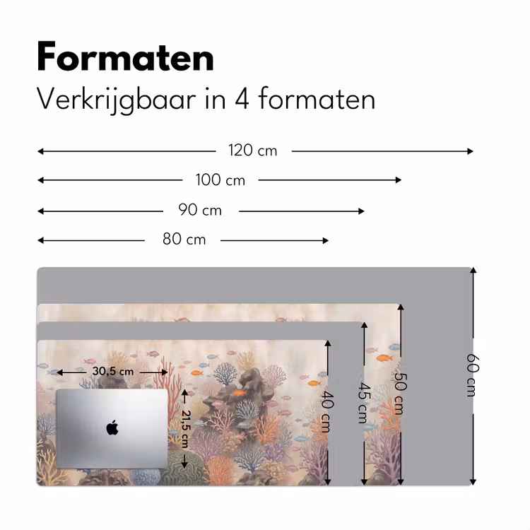 Vis - Koraalrif - Onderwaterwereld - Illustratie Muismat XXL klein -sfeer5