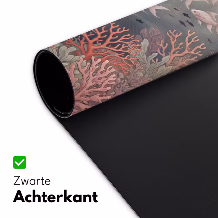 Vis - Koraal - Onderwater - Illustratie - Vintage Muismat XXL klein -sfeer2
