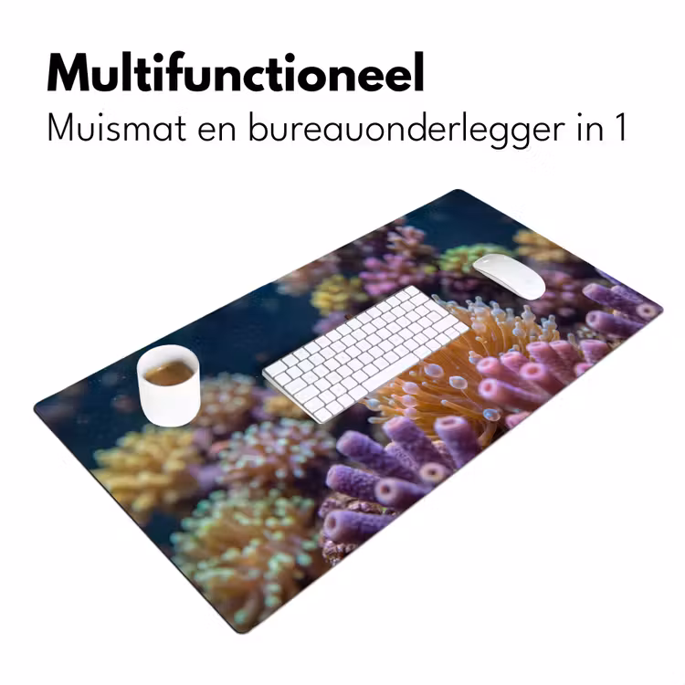 Vis - Koraal - Onderwater - Oranje - Dieren Muismat XXL klein -sfeer4