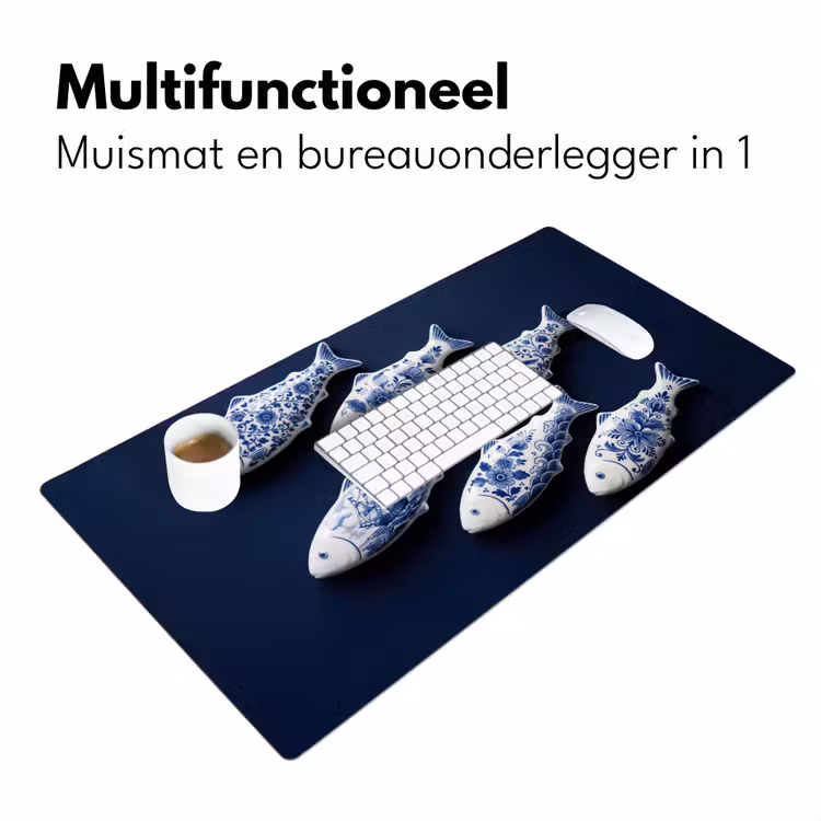 Vissen - Delfts - Blauw - Keramiek Muismat XXL klein -sfeer4