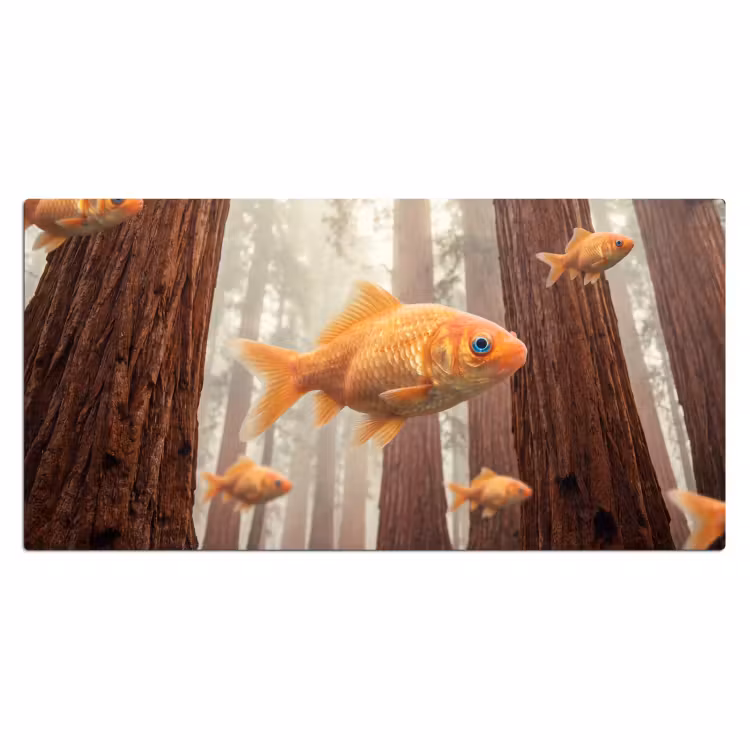 Desk Mat - Fish - Forest - Fantasy - Vis - Bos - Fantasie Muismat XXL klein