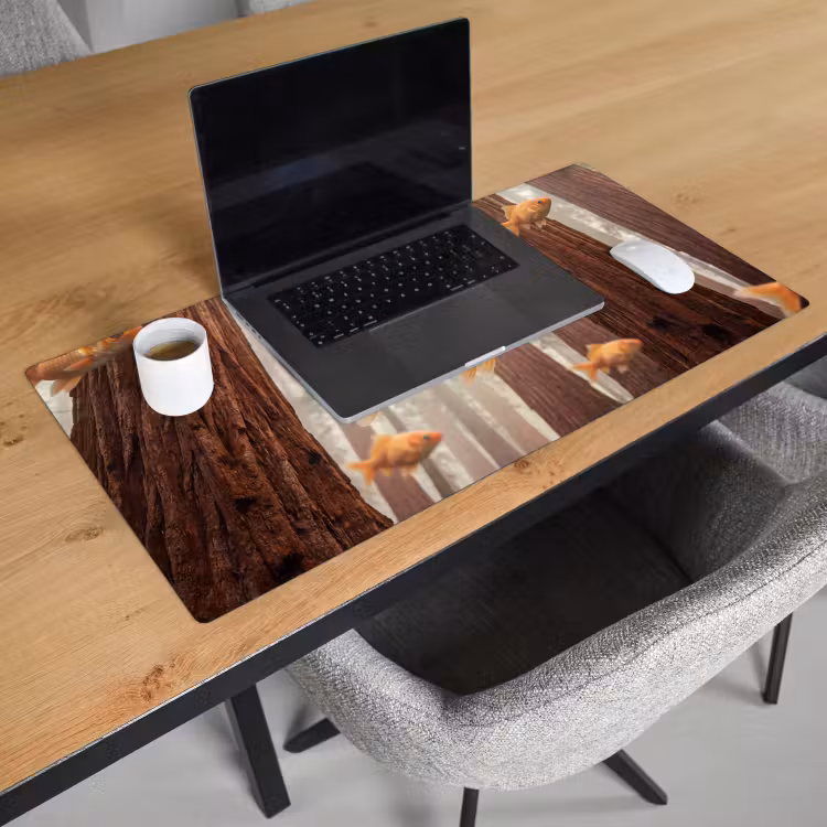 Desk Mat - Fish - Forest - Fantasy - Vis - Bos - Fantasie Muismat XXL klein