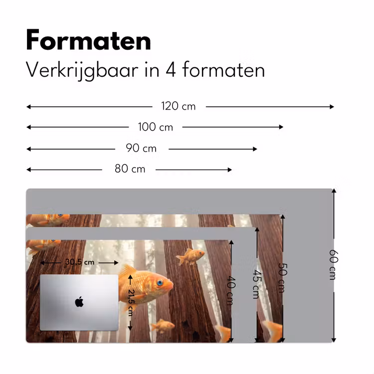 Desk Mat - Fish - Forest - Fantasy - Vis - Bos - Fantasie Muismat XXL klein