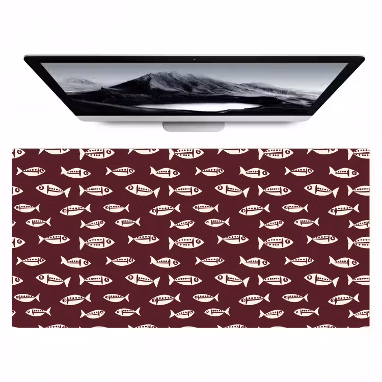 Vissen - Grafisch - Patroon - Donker Muismat XXL klein 681 -zzz3d
