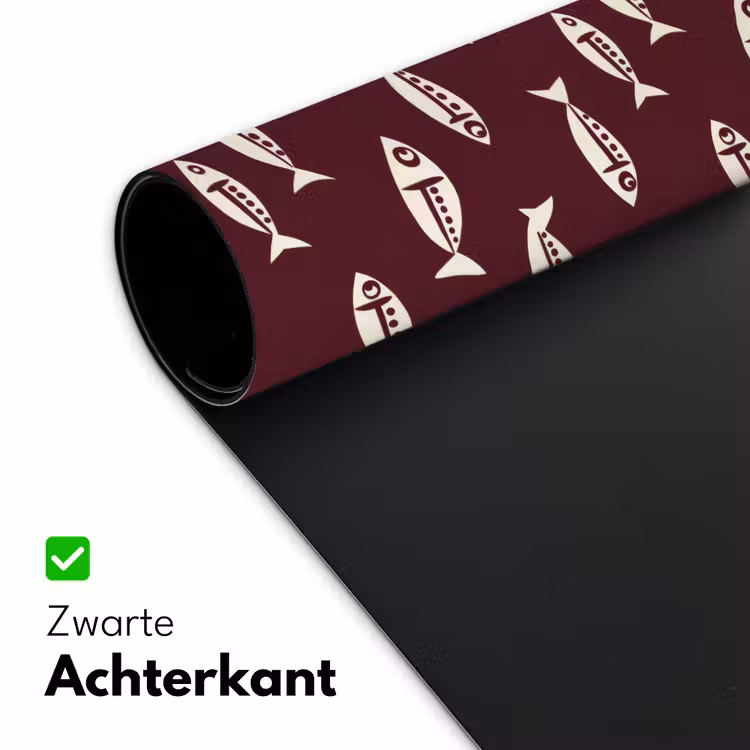 Vissen - Grafisch - Patroon - Donker Muismat XXL klein 681 -sfeer2