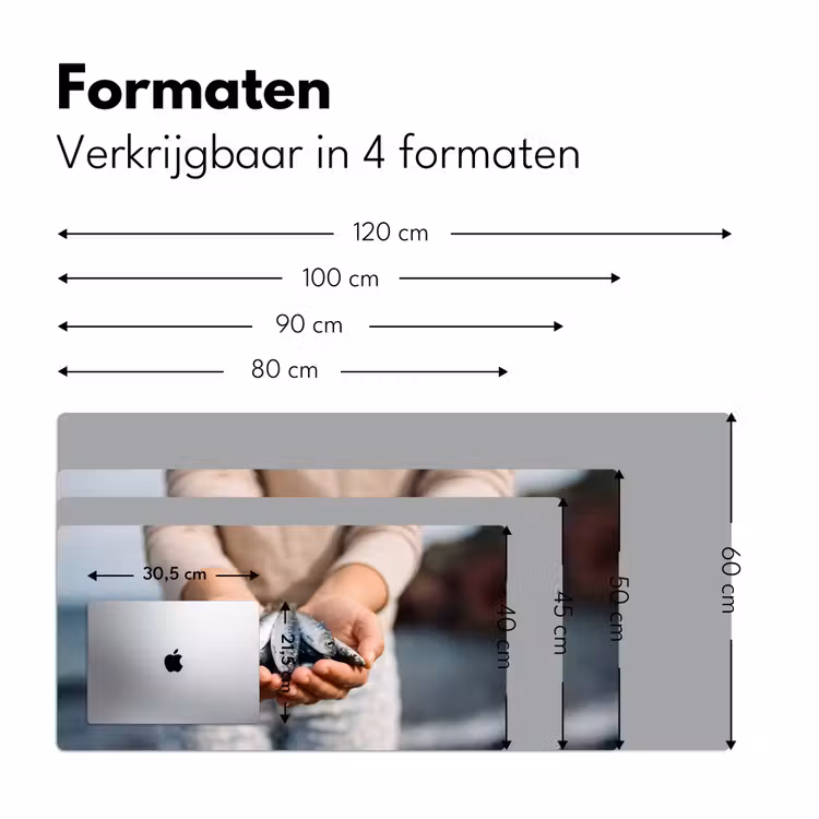 Desk Mat - Fish - Hands - Nature - Vis - Handen - Natuur Muismat XXL klein