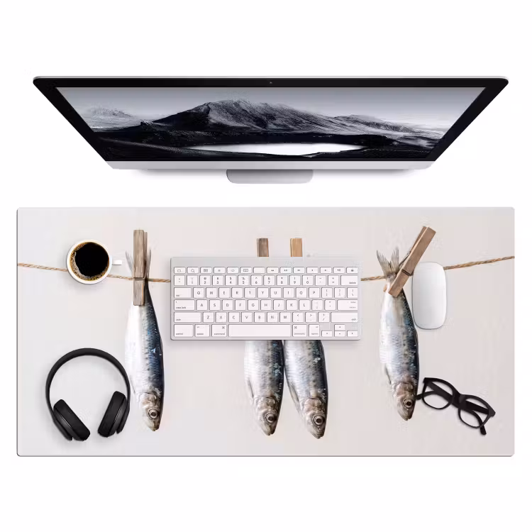 Desk Mat - Fish - Hanging - Food - Vis - Hangend - Eten Muismat XXL klein