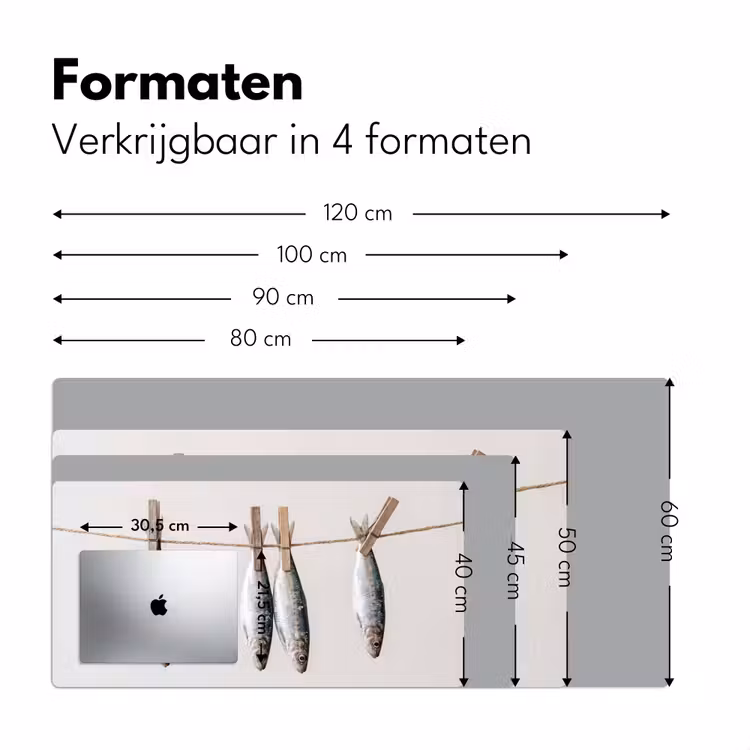 Desk Mat - Fish - Hanging - Food - Vis - Hangend - Eten Muismat XXL klein