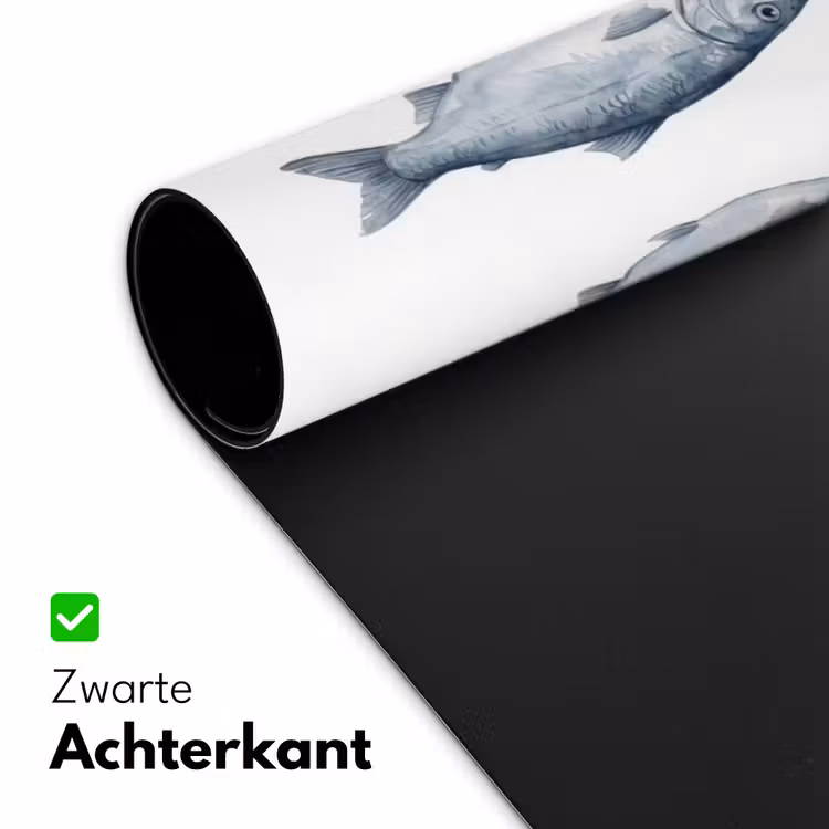 Vissen - Illustratie - Delfts - Blauw Muismat XXL klein -sfeer2