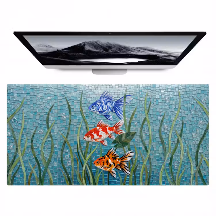 Vis - Mozaïek - Onderwater - Kleurrijk - Dieren Muismat XXL klein -zzz3d