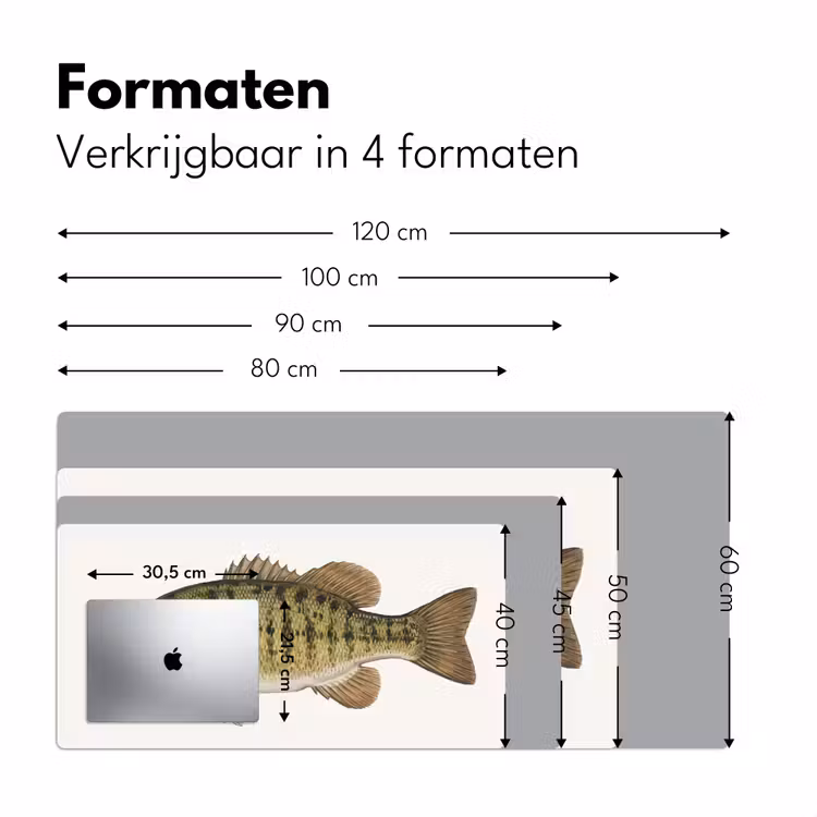 Vissen - Natuur - Vintage Muismat XXL klein -sfeer5