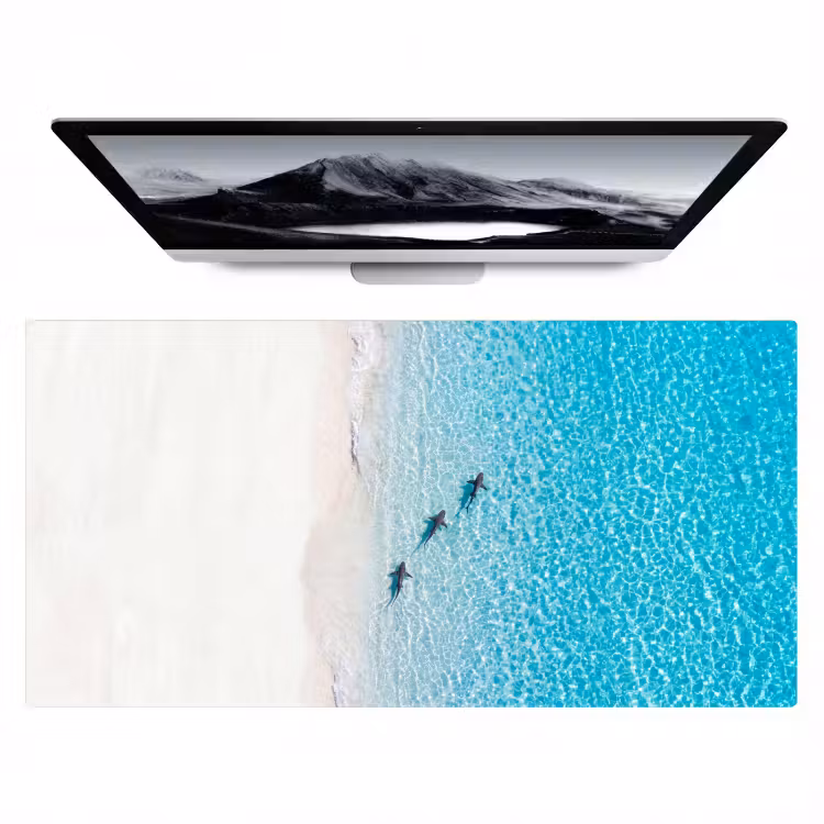 Vis - Oceaan - Strand - Turquoise - Natuur Muismat XXL klein -zzz3d