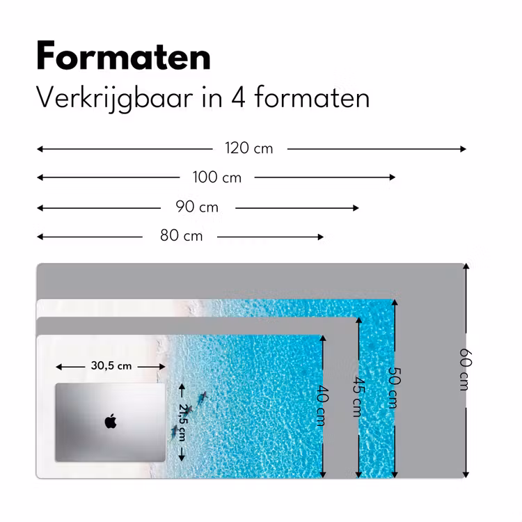 Vis - Oceaan - Strand - Turquoise - Natuur Muismat XXL klein -sfeer5
