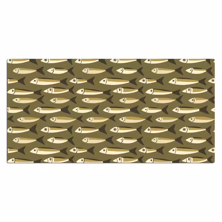 Vis - Patroon - Groen Muismat XXL klein 681 -3d_leeg