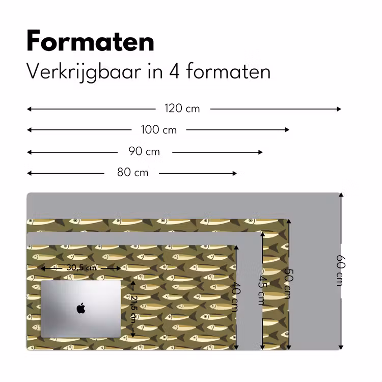 Vis - Patroon - Groen Muismat XXL klein 681 -sfeer5
