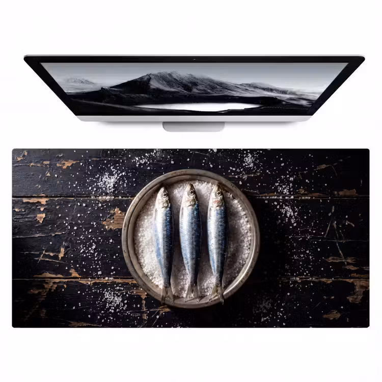 Desk Mat - Fish - Salt - Food - Vis - Zout - Eten Muismat XXL klein
