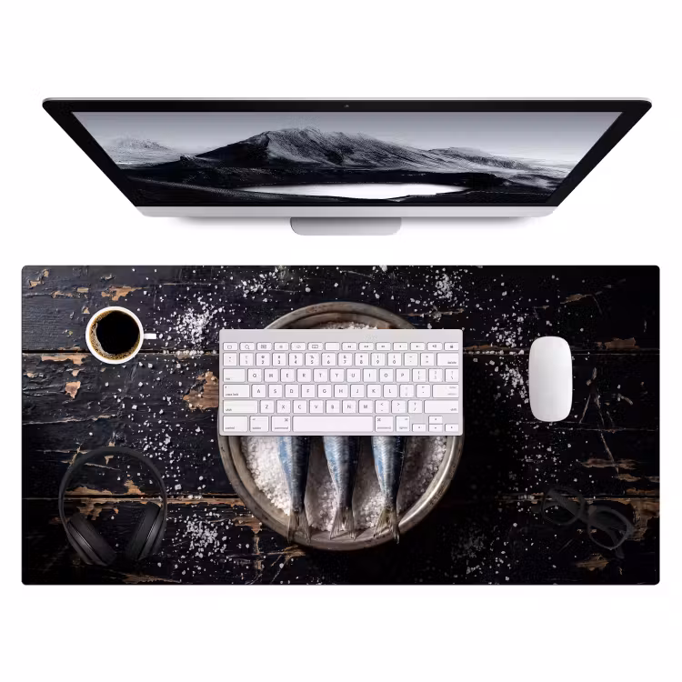 Desk Mat - Fish - Salt - Food - Vis - Zout - Eten Muismat XXL klein