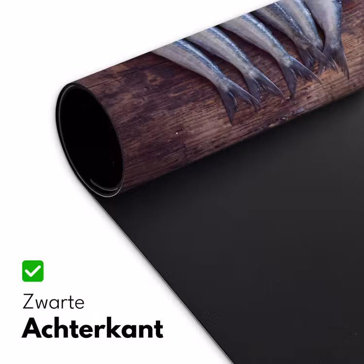 Desk Mat - Fish - Wood - Food - Vis - Hout - Eten Muismat XXL klein