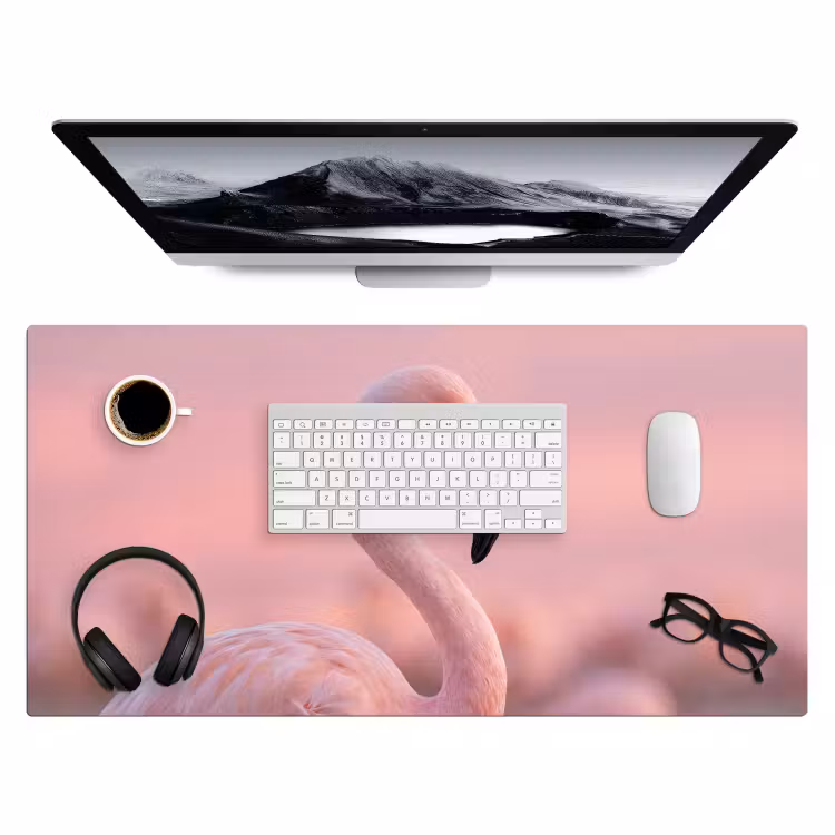 Flamingo - Portret - Roze Muismat XXL klein -3d