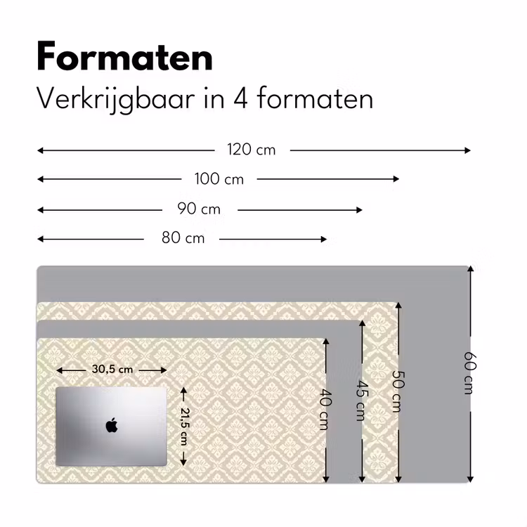 Floraal - Ornament - Beige Muismat XXL klein 681 -sfeer5
