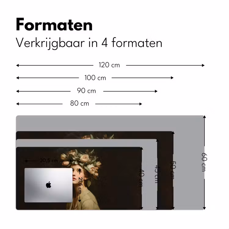 Bloemenstilte - Vrouw - Portret Muismat XXL klein -sfeer5