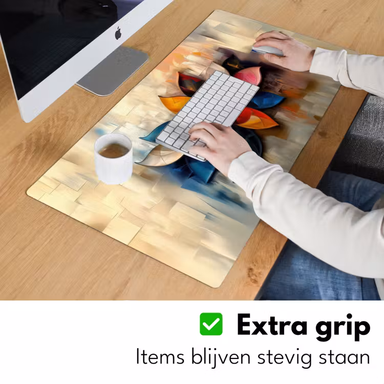 Bloem - Abstract - Kleurrijk - Bladeren Muismat XXL klein -sfeer3