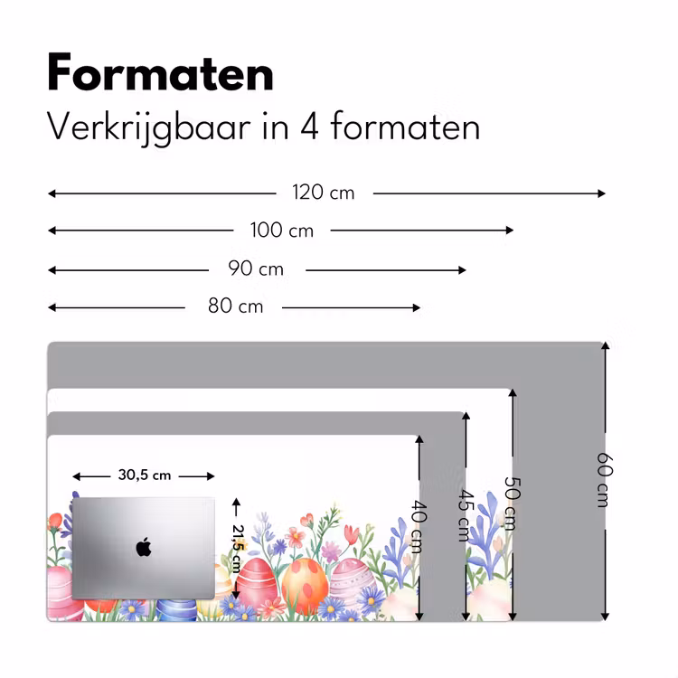 Bloementuin - Kleurrijk - Eieren Muismat XXL klein -sfeer5