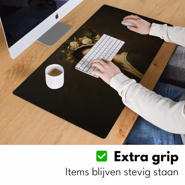 Bloemenhoed - Portret - Vrouw Muismat XXL klein -sfeer3