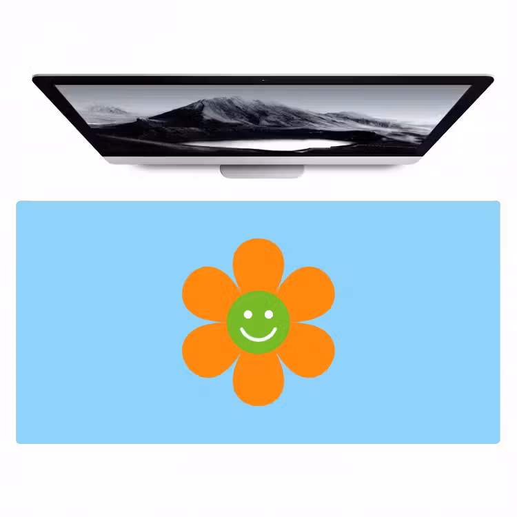 Bloem - Smiley - Kleurrijk Muismat XXL klein -zzz3d