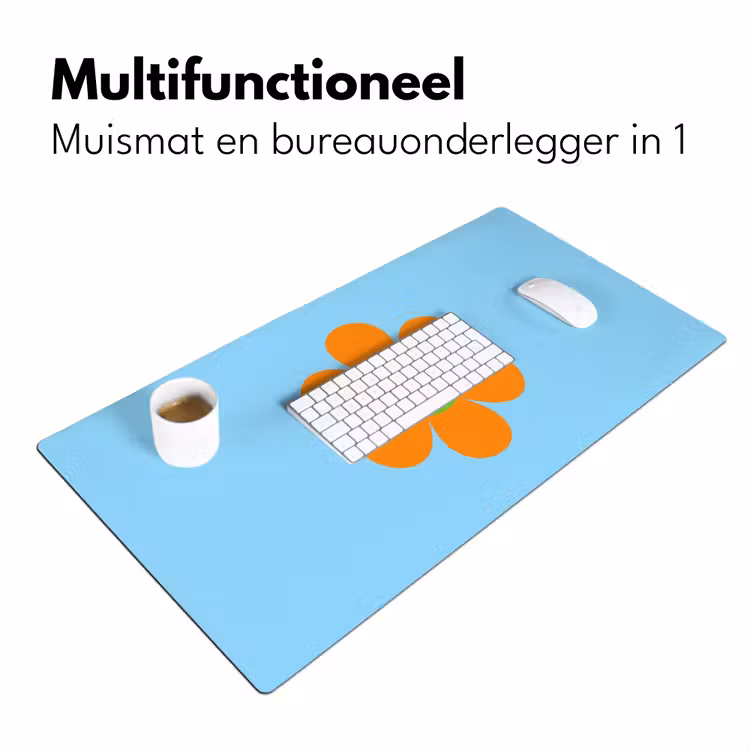 Bloem - Smiley - Kleurrijk Muismat XXL klein -sfeer4