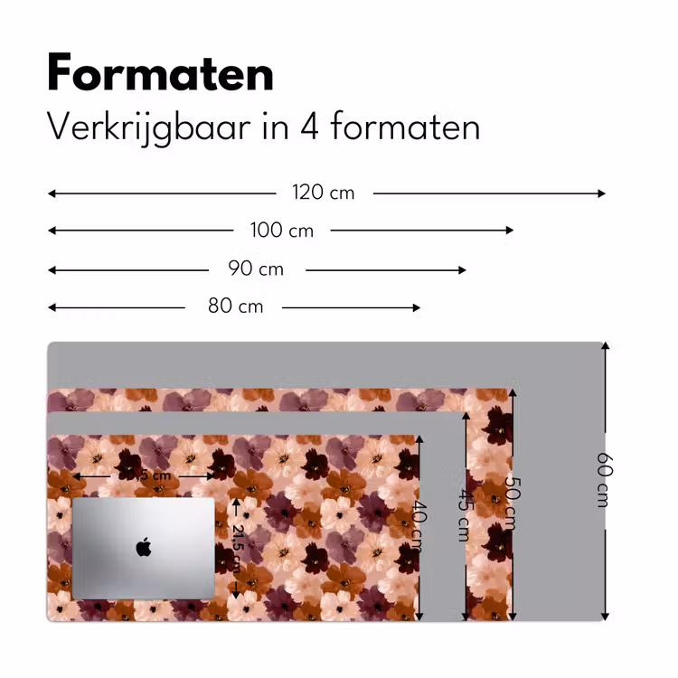 Bloemen - Abstract - Aardetinten Muismat XXL klein 681 -sfeer5