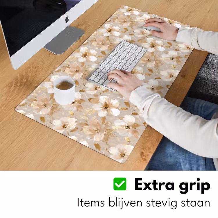 Bloemen - artistiek - Goud Muismat XXL klein 681 -sfeer3