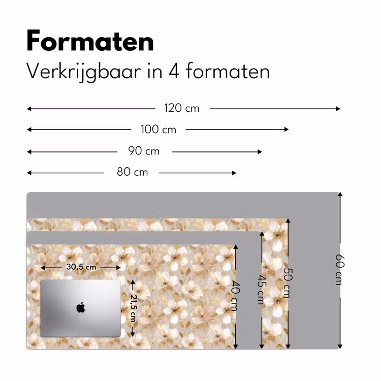 Bloemen - artistiek - Goud Muismat XXL klein 681 -sfeer5