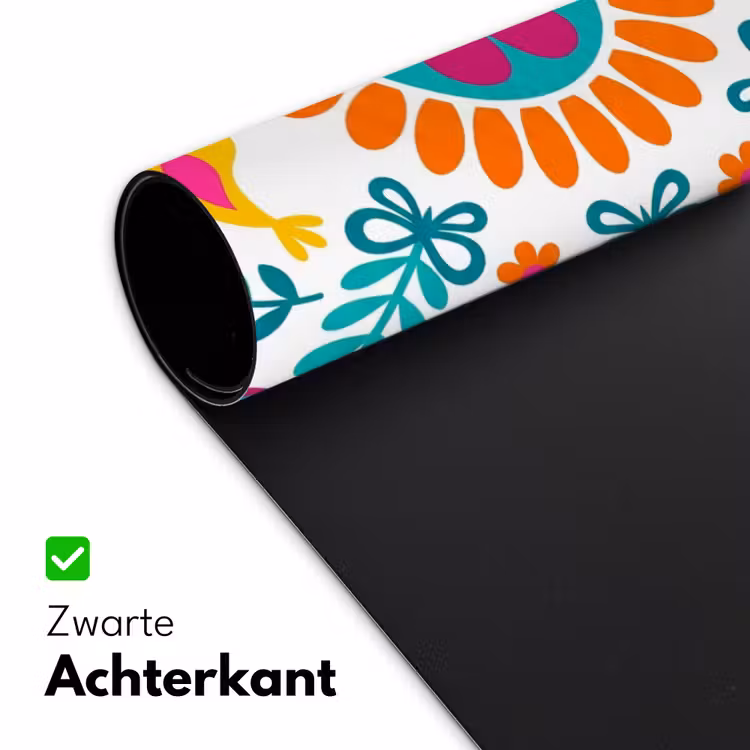 Bloemen - Vogel - Patroon - Kleurrijk - Modern Muismat XXL klein -sfeer2