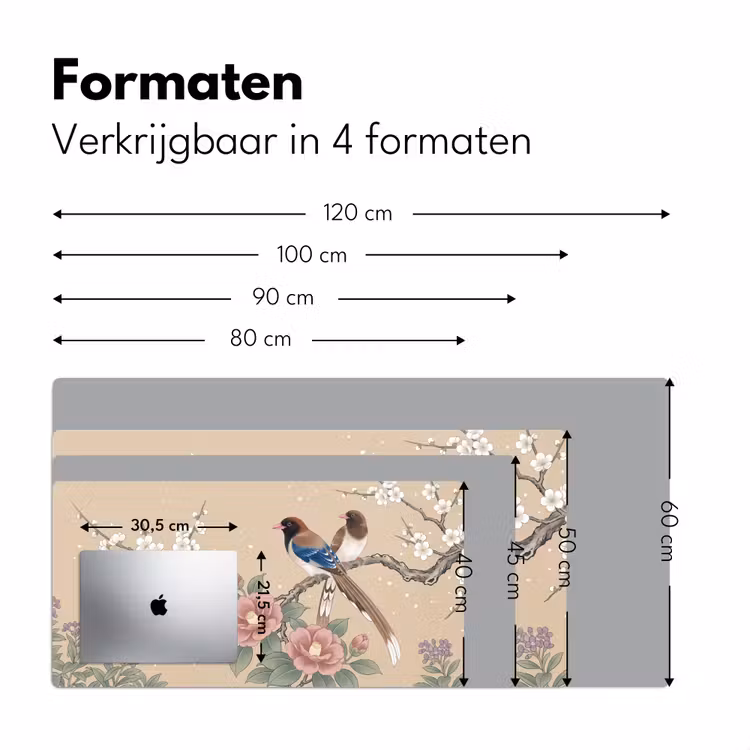 Bloemen - Vogels - Bloemen Muismat XXL klein -sfeer5