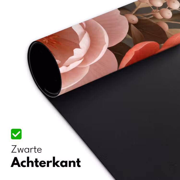 Bloemen - Bloesem - Zacht - Koraal - Decoratie Muismat XXL klein -sfeer2
