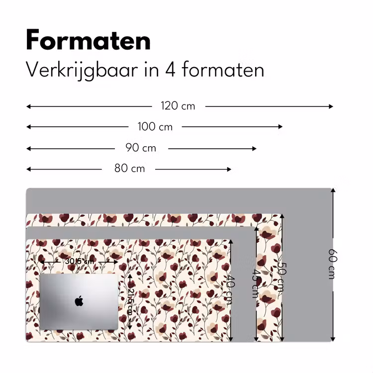 Bloemen - Botanisch - Bordeaux Muismat XXL klein 681 -sfeer5