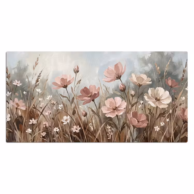 Bloemen - Botanisch - Schilderij - Pastel - Rustiek Muismat XXL klein -3d_leeg