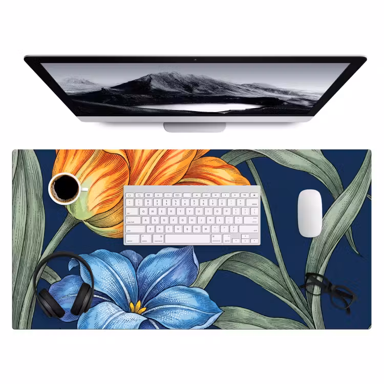 Desk Mat - Flowers - Botanical - Pattern - Bloemen - Botanisch - Patroon Muismat XXL klein