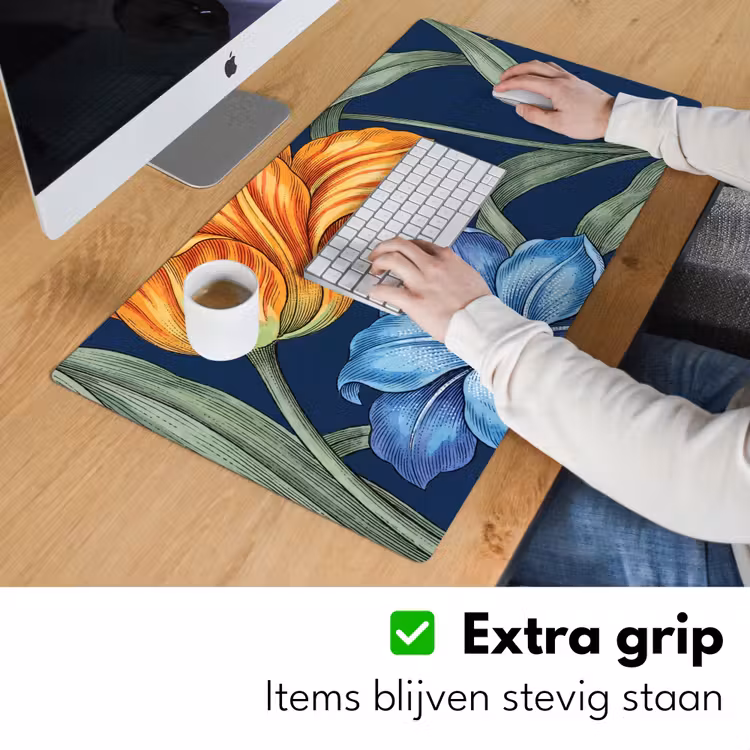 Desk Mat - Flowers - Botanical - Pattern - Bloemen - Botanisch - Patroon Muismat XXL klein