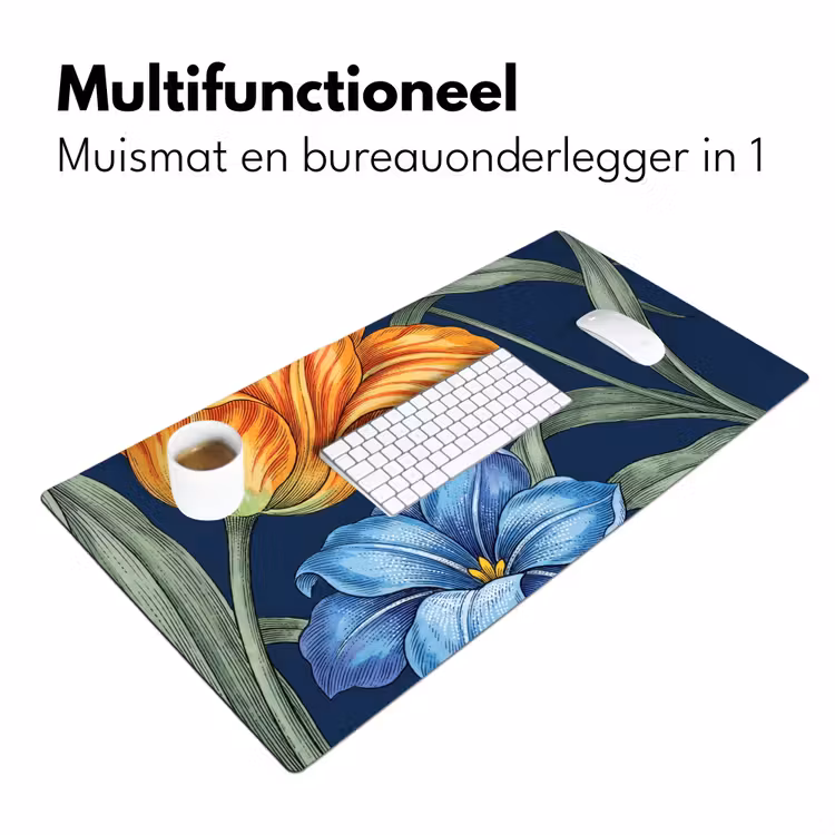 Desk Mat - Flowers - Botanical - Pattern - Bloemen - Botanisch - Patroon Muismat XXL klein