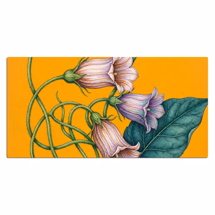 Desk Mat - Flowers - Botanical - Yellow - Bloemen - Botanisch - Geel Muismat XXL klein